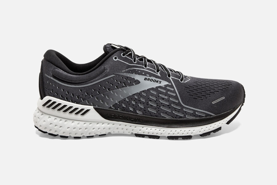 Brooks Running Shoes Mens Black/Grey - Adrenaline GTS 21 Road - 3046-BOMHS